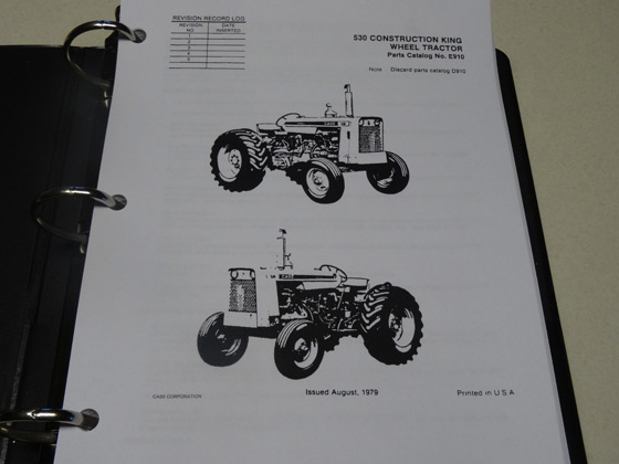 Case 530CK Tractor Parts Catalog, Manual, List, Book, New with Binder ...