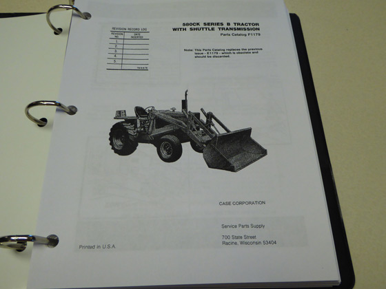 Case 580B CK/580CK B (Shuttle Trans.) Tractor Parts Catalog, Manual ...