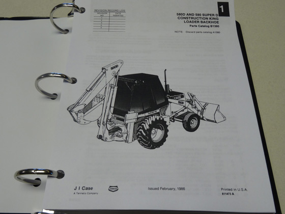 Case 580D Loader Backhoe Parts Catalog, Manual, List, Book, NEW with